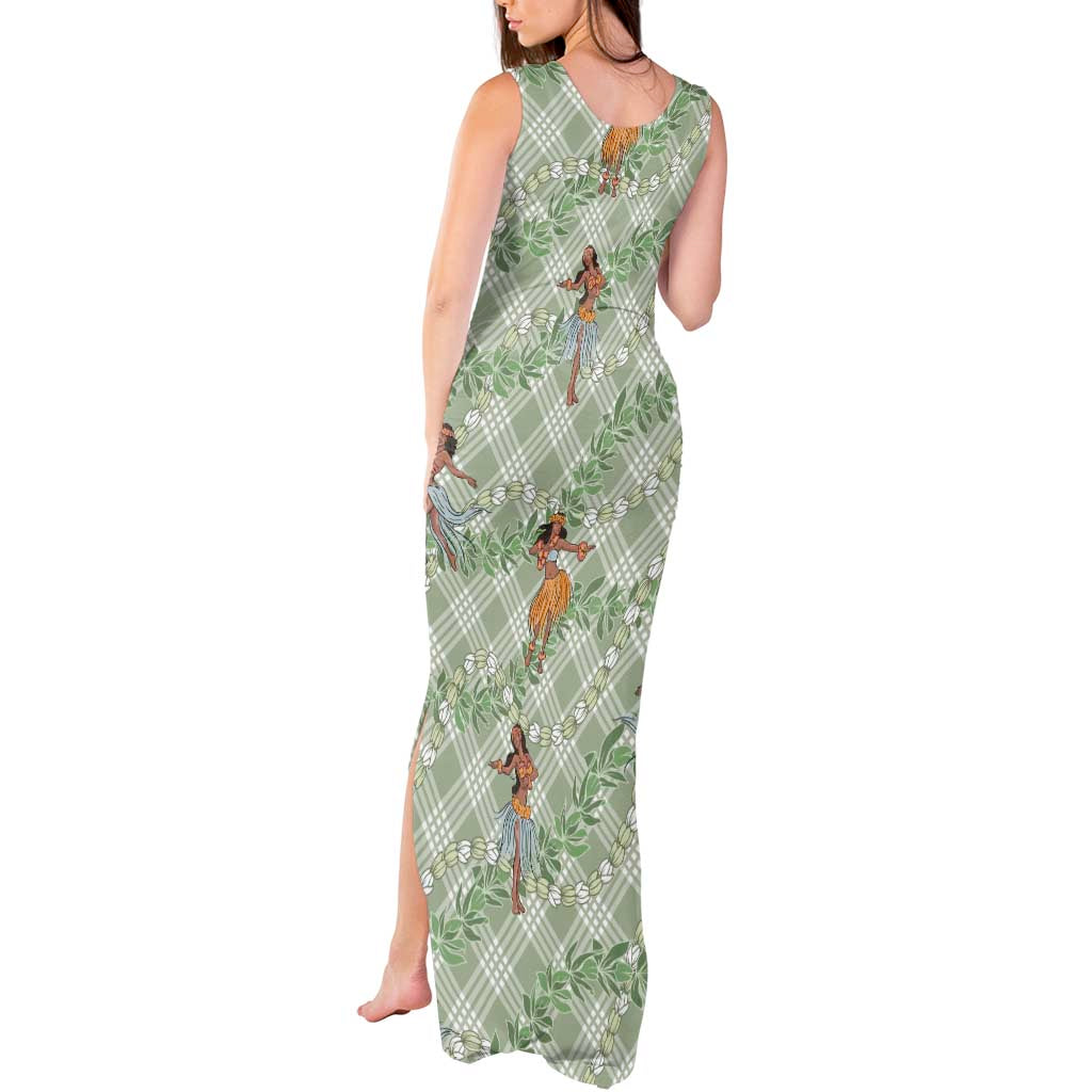 Mint Palaka Hula Girls Seamless Hawaii Aloha Tank Maxi Dress LT7 - Polynesian Pride