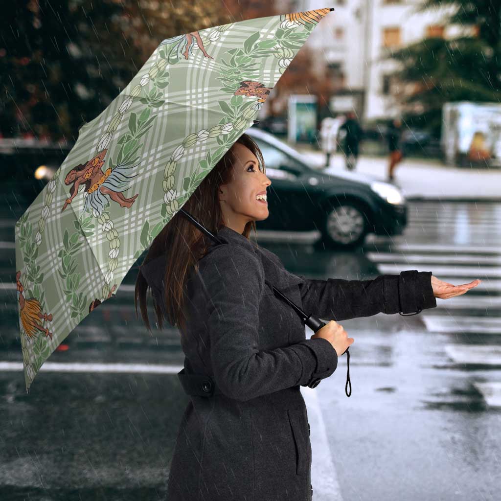 Mint Palaka Hula Girls Seamless Hawaii Aloha Umbrella - Polynesian Pride