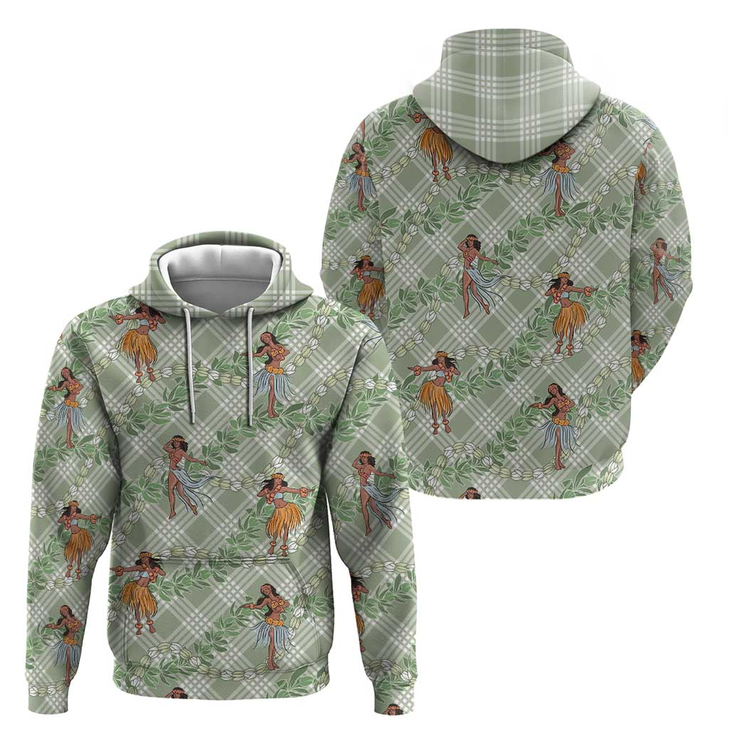 Mint Palaka Hula Girls Seamless Hawaii Aloha Zip Hoodie LT7 - Polynesian Pride