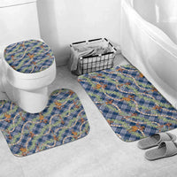 Navy Blue Palaka Hula Girls Seamless Hawaii Aloha Bathroom Set - Polynesian Pride