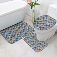 Navy Blue Palaka Hula Girls Seamless Hawaii Aloha Bathroom Set - Polynesian Pride