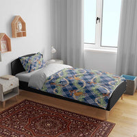 Navy Blue Palaka Hula Girls Seamless Hawaii Aloha Bedding Set - Polynesian Pride