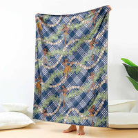 Navy Blue Palaka Hula Girls Seamless Hawaii Aloha Blanket - Polynesian Pride