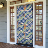 Navy Blue Palaka Hula Girls Seamless Hawaii Aloha Door Cover LT7 - Polynesian Pride