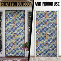 Navy Blue Palaka Hula Girls Seamless Hawaii Aloha Door Cover LT7 - Polynesian Pride