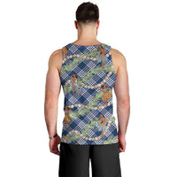Navy Blue Palaka Hula Girls Seamless Hawaii Aloha Men Tank Top LT7 - Polynesian Pride