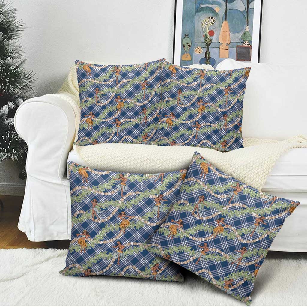 Navy Blue Palaka Hula Girls Seamless Hawaii Aloha Pillow Cover - Polynesian Pride