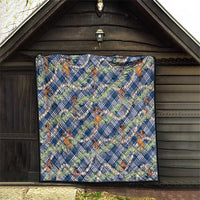 Navy Blue Palaka Hula Girls Seamless Hawaii Aloha Quilt - Polynesian Pride