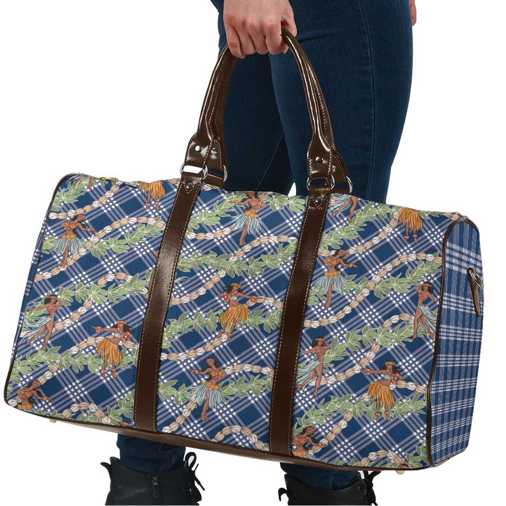 Navy Blue Palaka Hula Girls Seamless Hawaii Aloha Travel Bag LT7 - Polynesian Pride