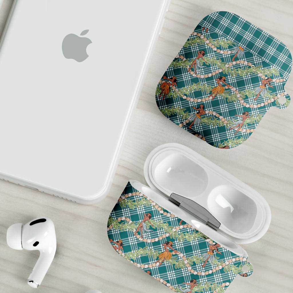 Teal Palaka Hula Girls Seamless Hawaii Aloha AirPods Case - Polynesian Pride