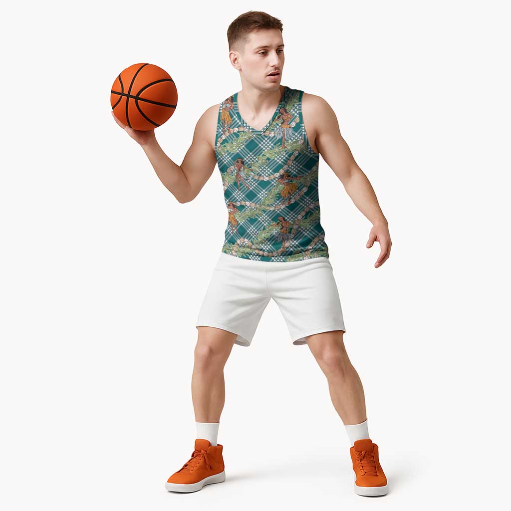 Teal Palaka Hula Girls Seamless Hawaii Aloha Basketball Jersey - Polynesian Pride