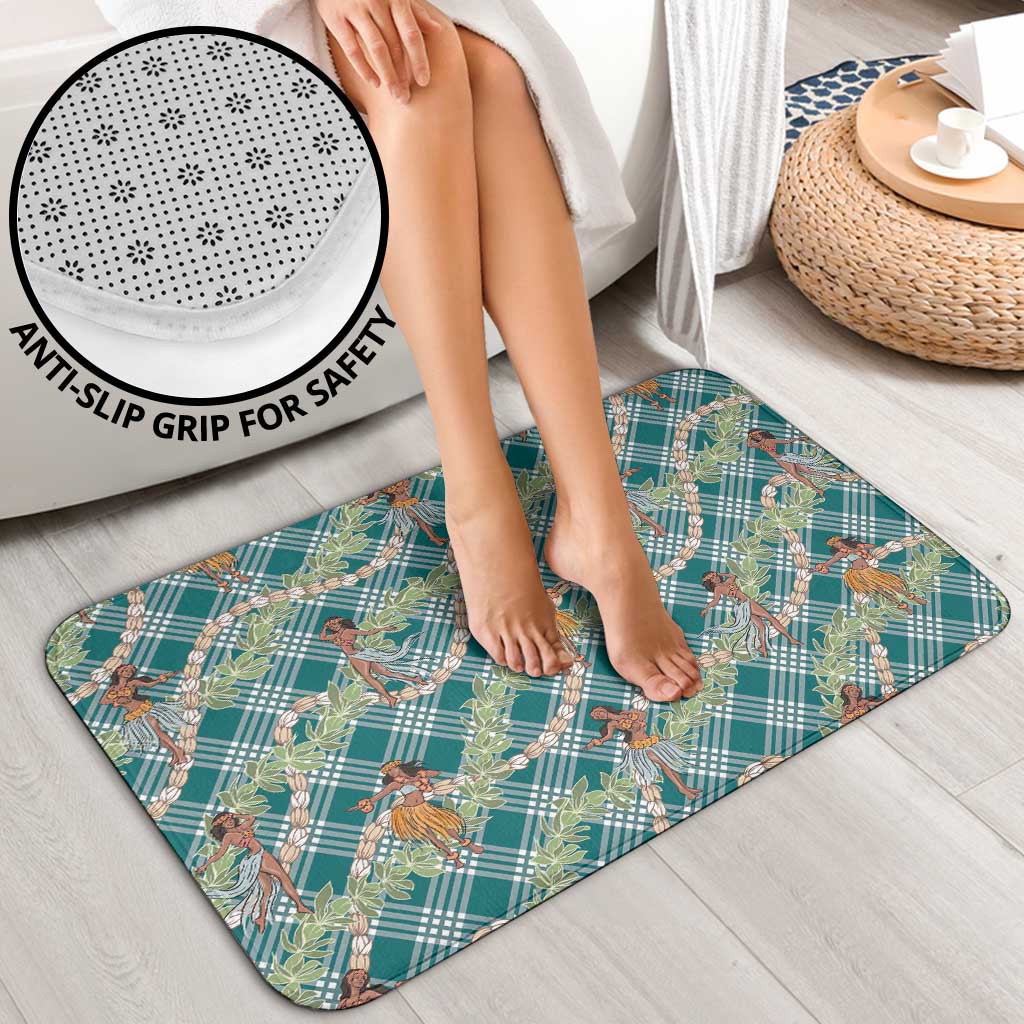 Teal Palaka Hula Girls Seamless Hawaii Aloha Bathroom Set - Polynesian Pride
