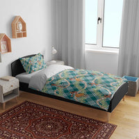 Teal Palaka Hula Girls Seamless Hawaii Aloha Bedding Set - Polynesian Pride