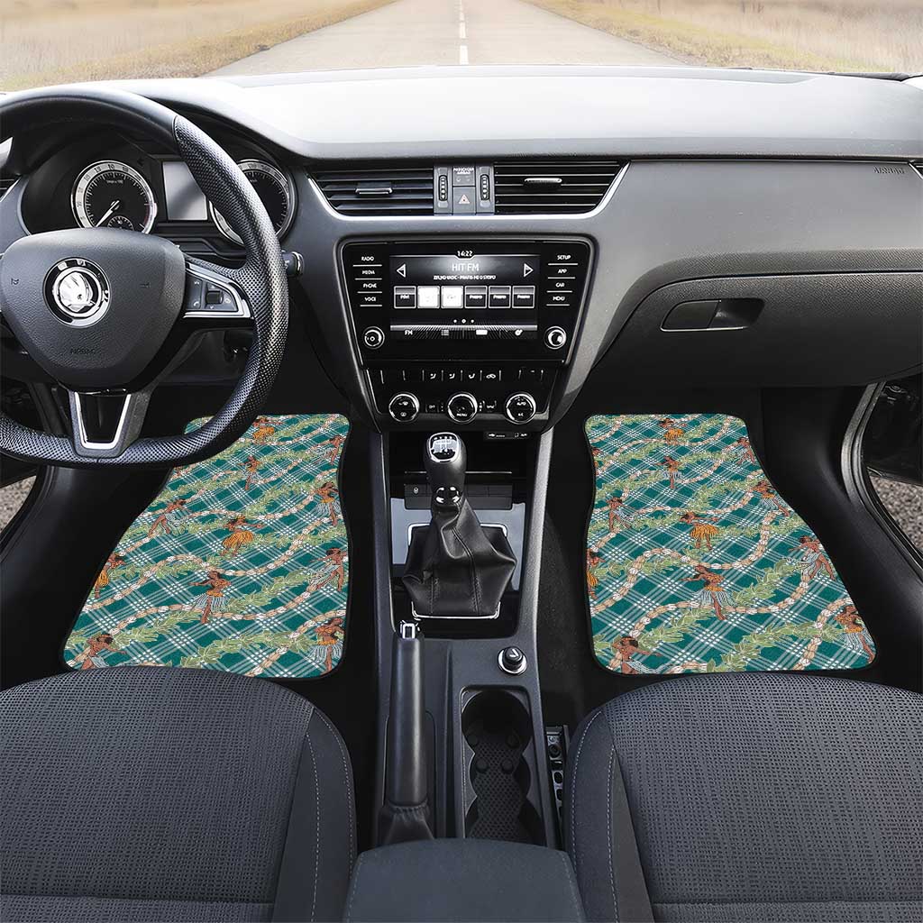 Teal Palaka Hula Girls Seamless Hawaii Aloha Car Mats - Polynesian Pride