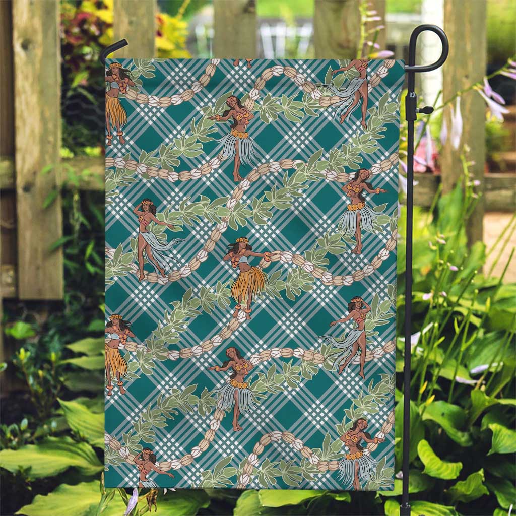 Teal Palaka Hula Girls Seamless Hawaii Aloha Garden Flag LT7 Garden Flag Teal - Polynesian Pride