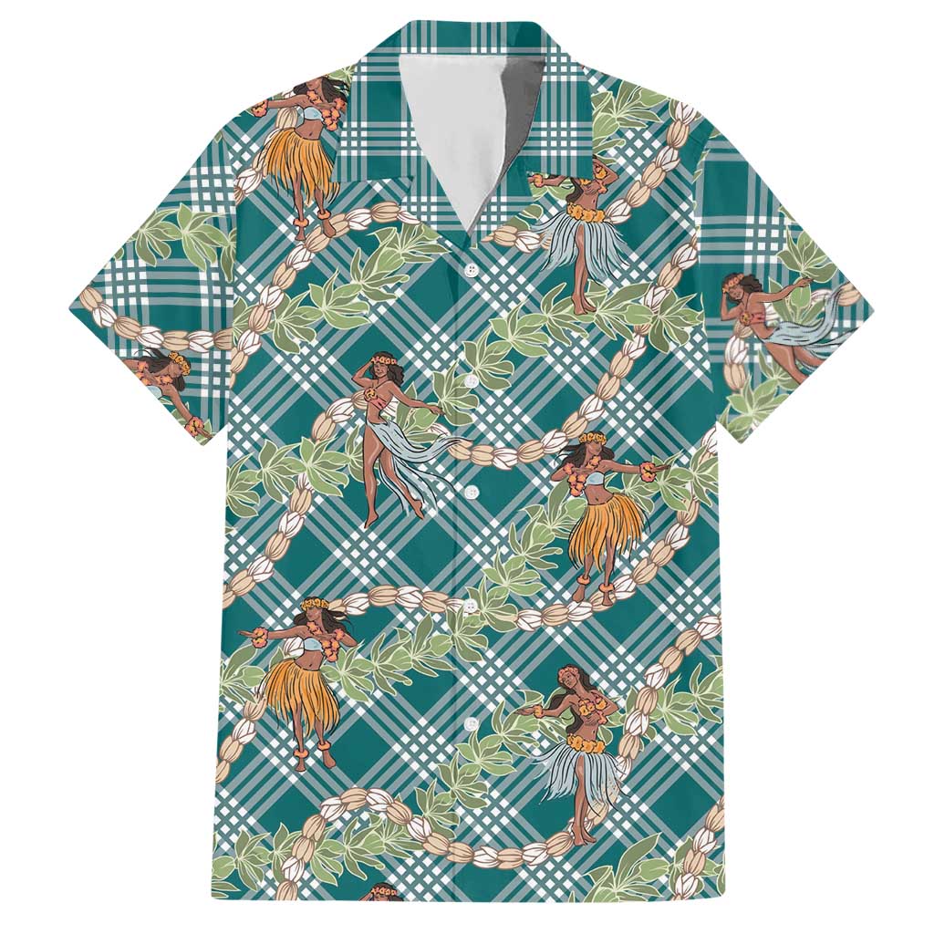 Teal Palaka Hula Girls Seamless Hawaii Aloha Hawaiian Shirt - Polynesian Pride