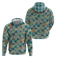 Teal Palaka Hula Girls Seamless Hawaii Aloha Hoodie - Polynesian Pride