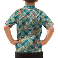 Teal Palaka Hula Girls Seamless Hawaii Aloha Kid Hawaiian Shirt - Polynesian Pride