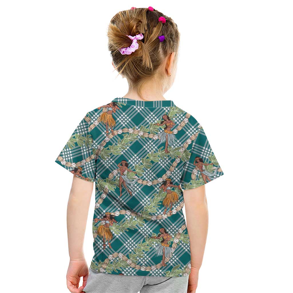 Teal Palaka Hula Girls Seamless Hawaii Aloha Kid T Shirt LT7 - Polynesian Pride