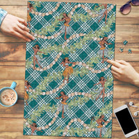 Teal Palaka Hula Girls Seamless Hawaii Aloha Puzzle - Polynesian Pride