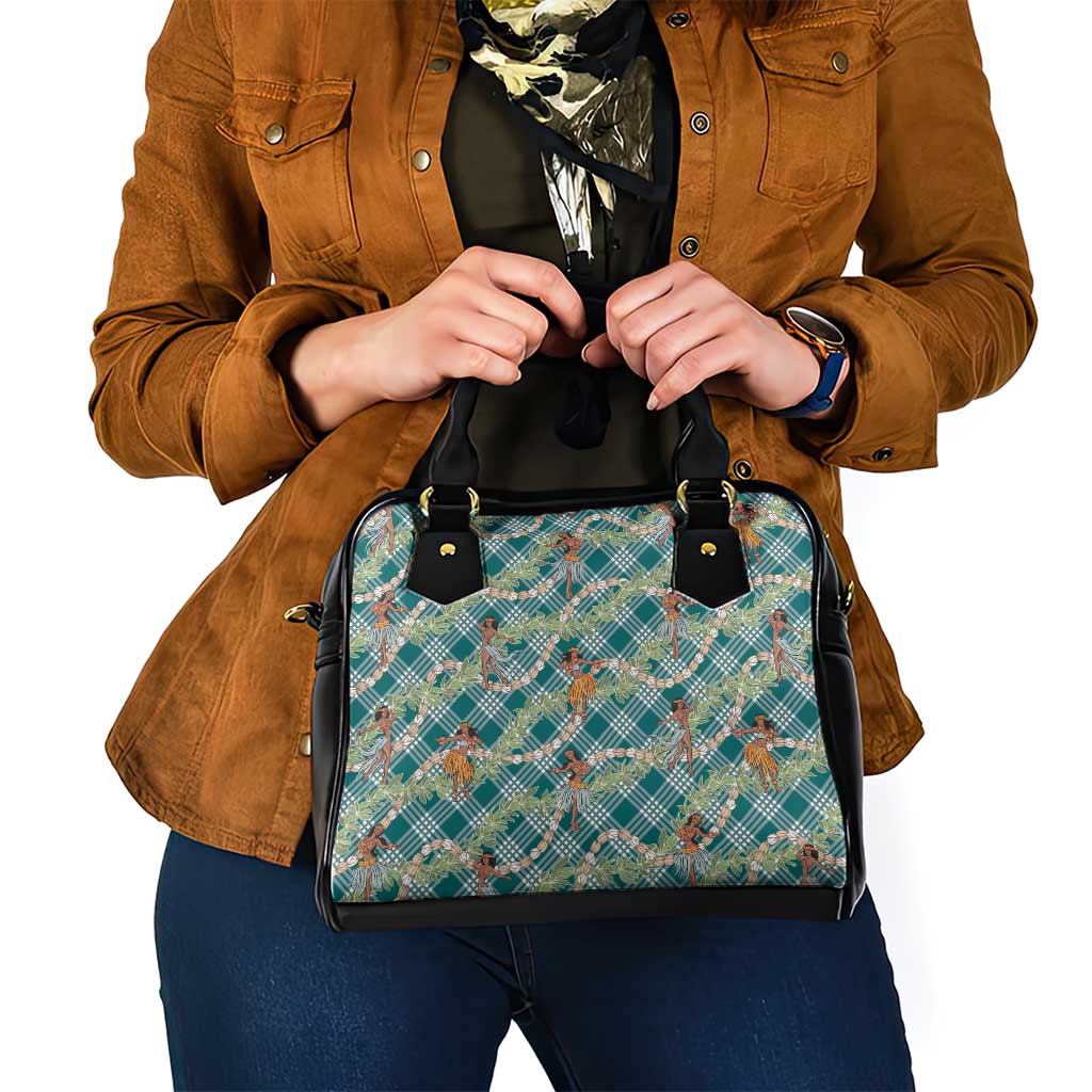 Teal Palaka Hula Girls Seamless Hawaii Aloha Shoulder Handbag - Polynesian Pride