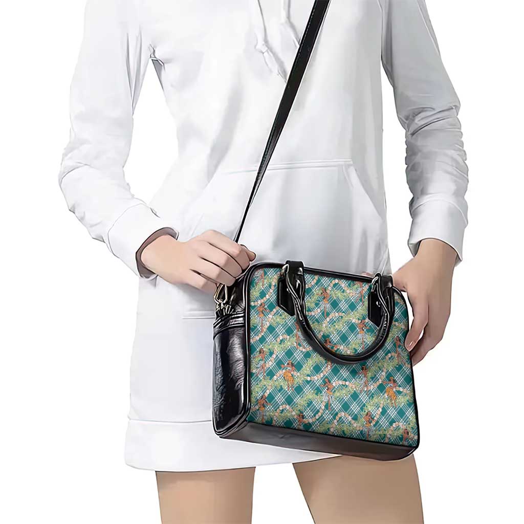 Teal Palaka Hula Girls Seamless Hawaii Aloha Shoulder Handbag - Polynesian Pride