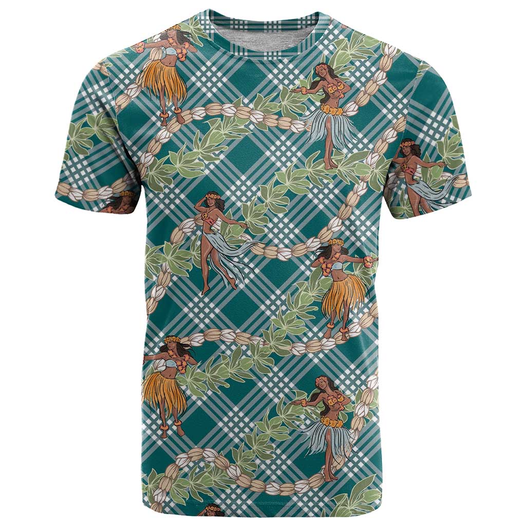 Teal Palaka Hula Girls Seamless Hawaii Aloha T Shirt LT7 Teal - Polynesian Pride