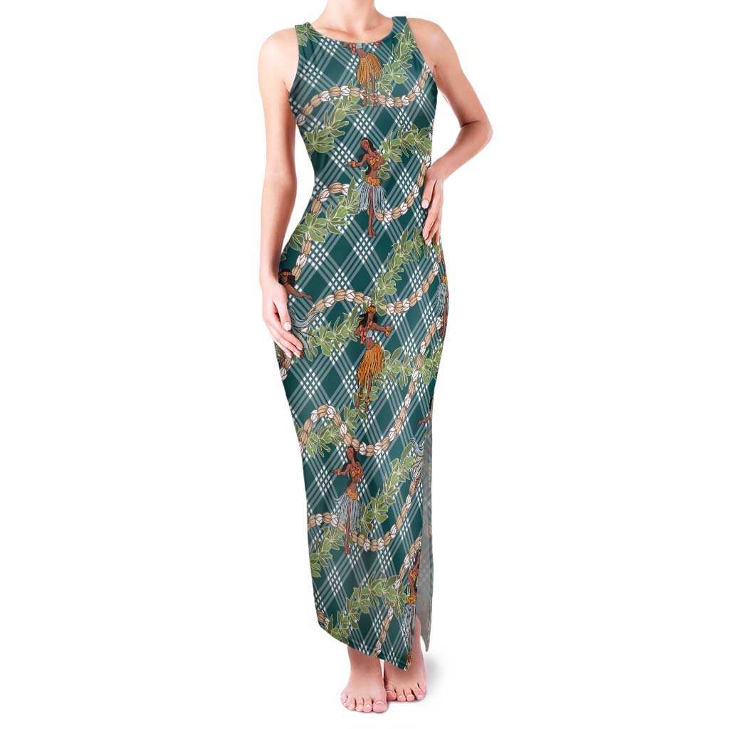 Teal Palaka Hula Girls Seamless Hawaii Aloha Tank Maxi Dress - Polynesian Pride