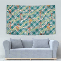 Teal Palaka Hula Girls Seamless Hawaii Aloha Tapestry - Polynesian Pride