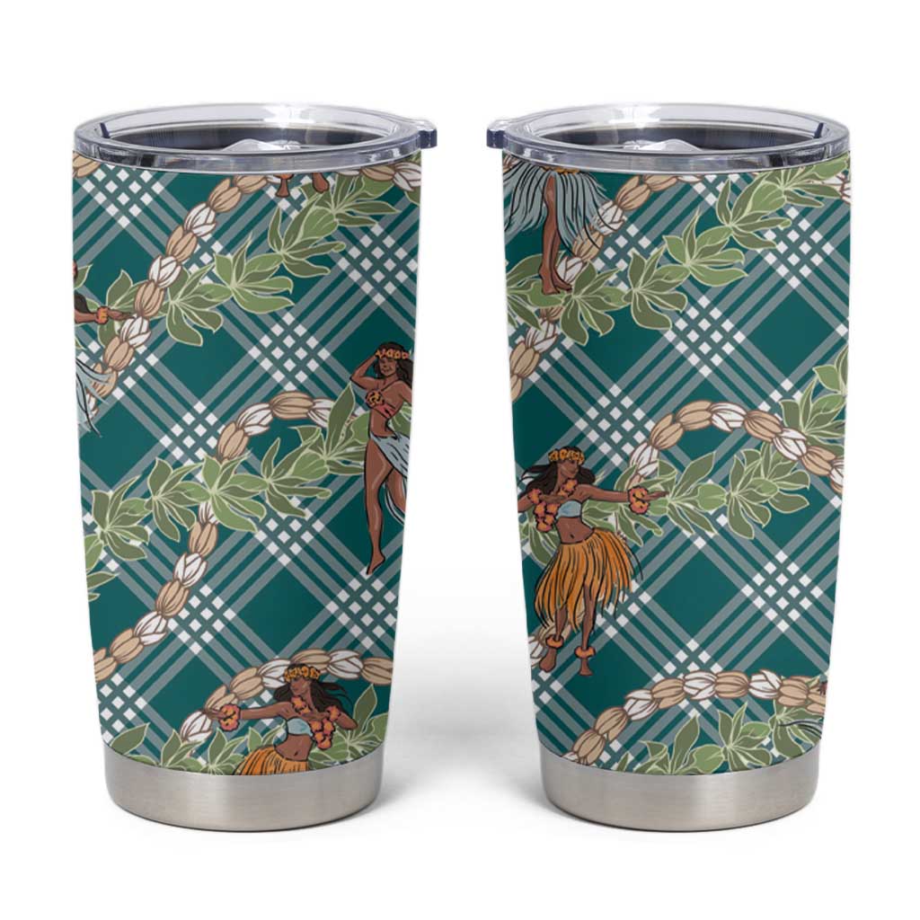 Teal Palaka Hula Girls Seamless Hawaii Aloha Tumbler Cup LT7 Teal - Polynesian Pride