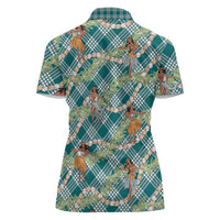 Teal Palaka Hula Girls Seamless Hawaii Aloha Women Polo Shirt - Polynesian Pride