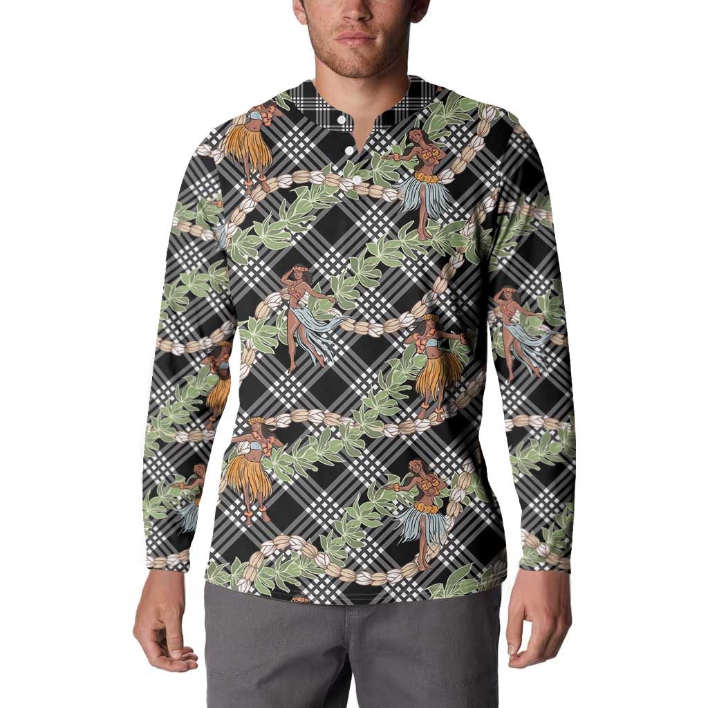 Sable Palaka Hula Girls Seamless Hawaii Aloha Button Sweatshirt - Polynesian Pride