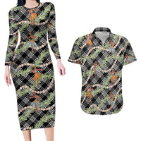 Sable Palaka Hula Girls Seamless Hawaii Aloha Couples Matching Long Sleeve Bodycon Dress and Hawaiian Shirt - Polynesian Pride