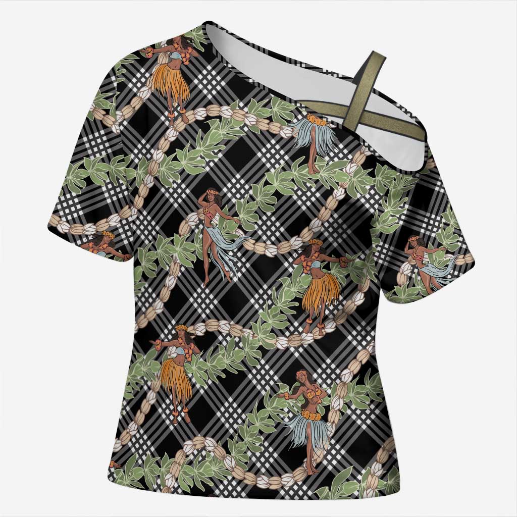 Sable Palaka Hula Girls Seamless Hawaii Aloha Cross Shoulder Shirt - Polynesian Pride