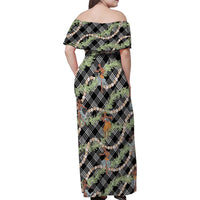 Sable Palaka Hula Girls Seamless Hawaii Aloha Family Matching Off Shoulder Maxi Dress and Hawaiian Shirt LT7 - Polynesian Pride