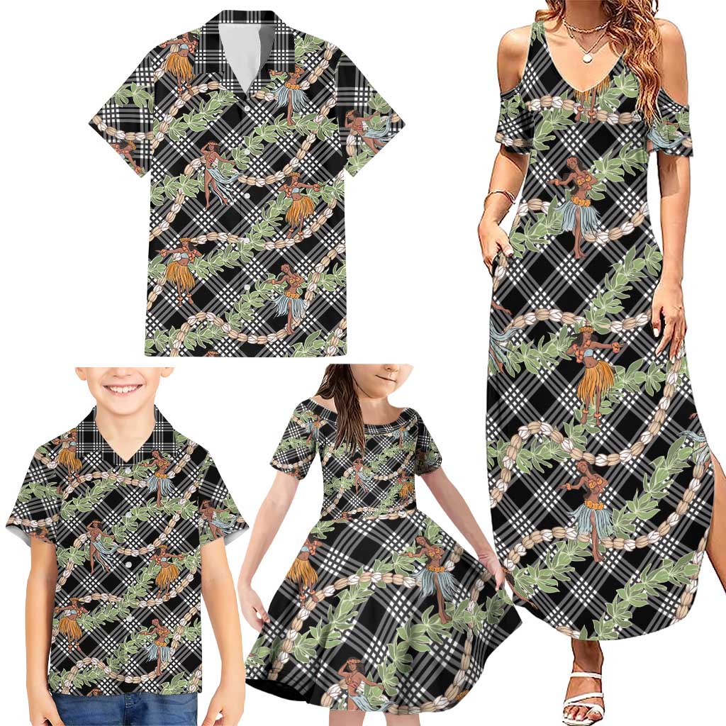 Sable Palaka Hula Girls Seamless Hawaii Aloha Family Matching Summer Maxi Dress and Hawaiian Shirt - Polynesian Pride