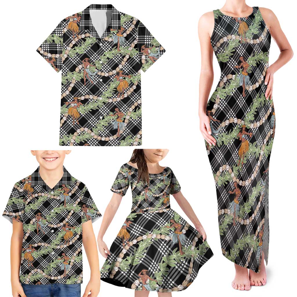 Sable Palaka Hula Girls Seamless Hawaii Aloha Family Matching Tank Maxi Dress and Hawaiian Shirt - Polynesian Pride