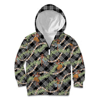 Sable Palaka Hula Girls Seamless Hawaii Aloha Kid Hoodie LT7 Zip Hoodie Black - Polynesian Pride