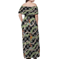 Sable Palaka Hula Girls Seamless Hawaii Aloha Off Shoulder Maxi Dress LT7 - Polynesian Pride