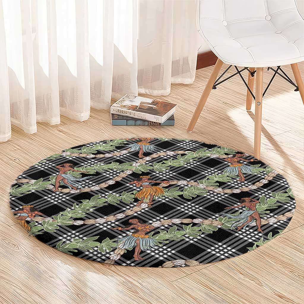 Sable Palaka Hula Girls Seamless Hawaii Aloha Round Carpet - Polynesian Pride