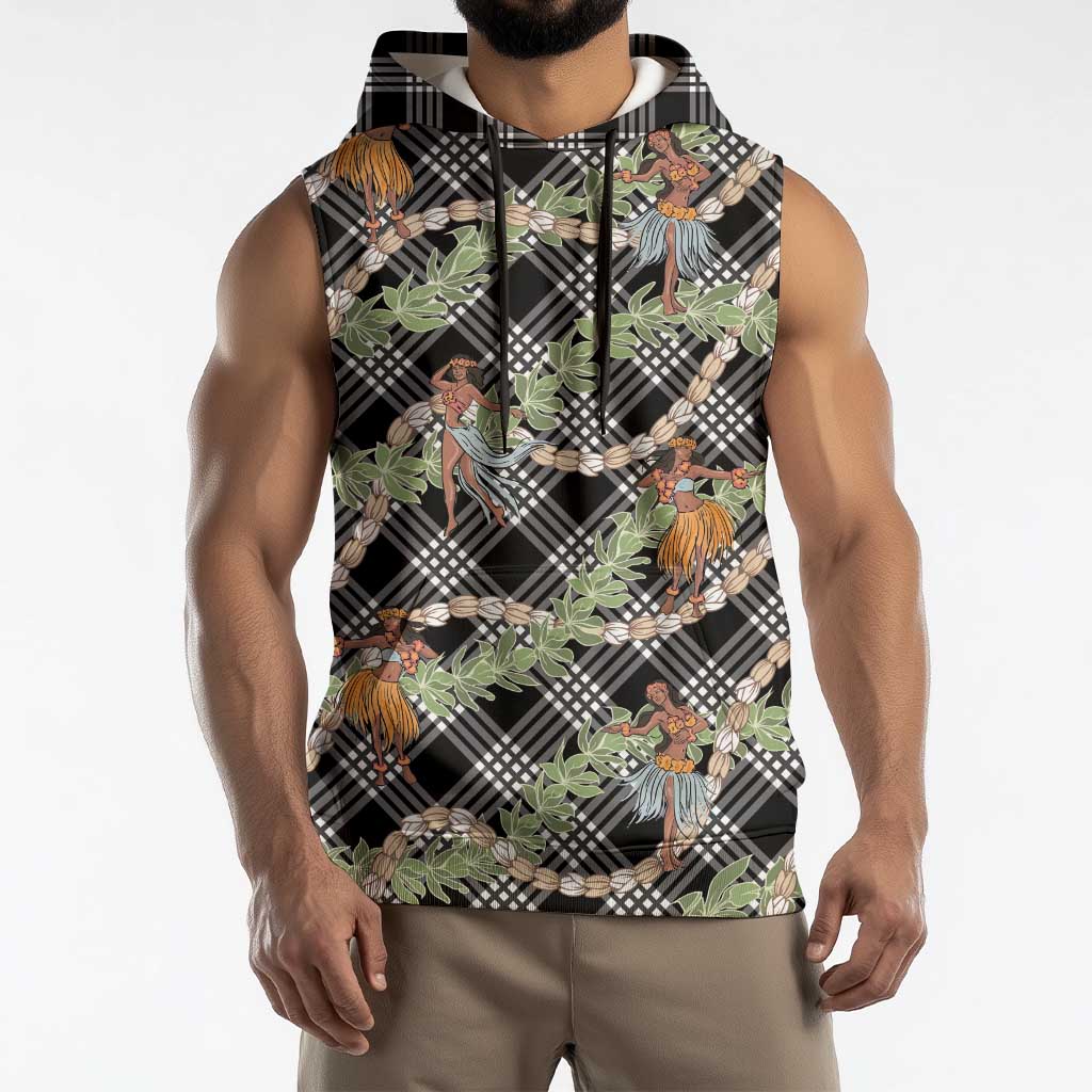 Sable Palaka Hula Girls Seamless Hawaii Aloha Sleeveless Hoodie - Polynesian Pride