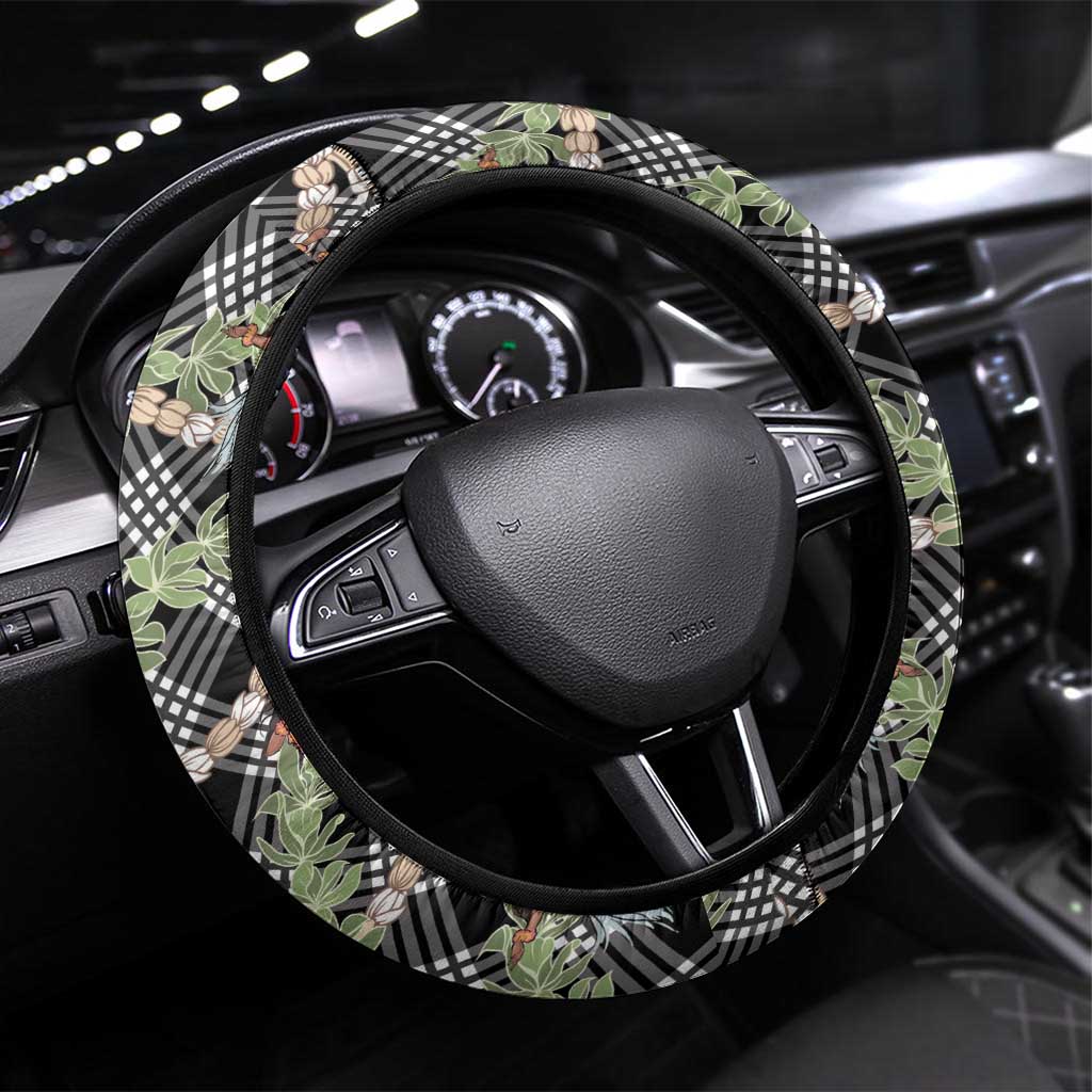 Sable Palaka Hula Girls Seamless Hawaii Aloha Steering Wheel Cover LT7 Universal Fit Black - Polynesian Pride