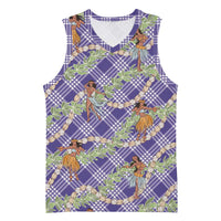 Lavender Palaka Hula Girls Seamless Hawaii Aloha Basketball Jersey LT7 Unisex Lavender - Polynesian Pride