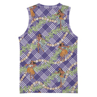 Lavender Palaka Hula Girls Seamless Hawaii Aloha Basketball Jersey LT7 - Polynesian Pride