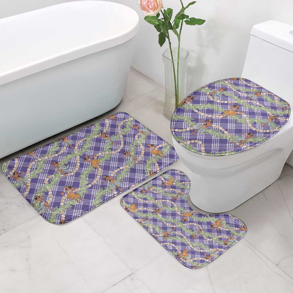 Lavender Palaka Hula Girls Seamless Hawaii Aloha Bathroom Set LT7 - Polynesian Pride