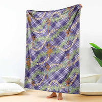 Lavender Palaka Hula Girls Seamless Hawaii Aloha Blanket - Polynesian Pride