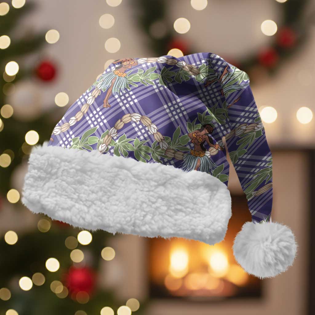 Lavender Palaka Hula Girls Seamless Hawaii Aloha Christmas Santa Hat - Polynesian Pride