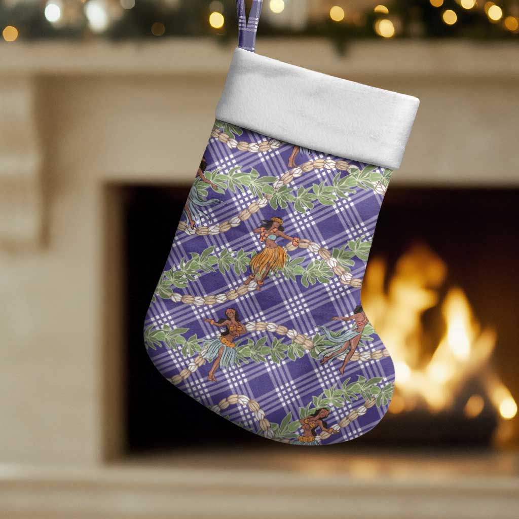 Lavender Palaka Hula Girls Seamless Hawaii Aloha Christmas Stocking - Polynesian Pride