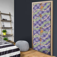 Lavender Palaka Hula Girls Seamless Hawaii Aloha Door Cover LT7 - Polynesian Pride