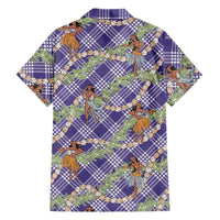 Lavender Palaka Hula Girls Seamless Hawaii Aloha Family Matching Mermaid Dress and Hawaiian Shirt - Polynesian Pride